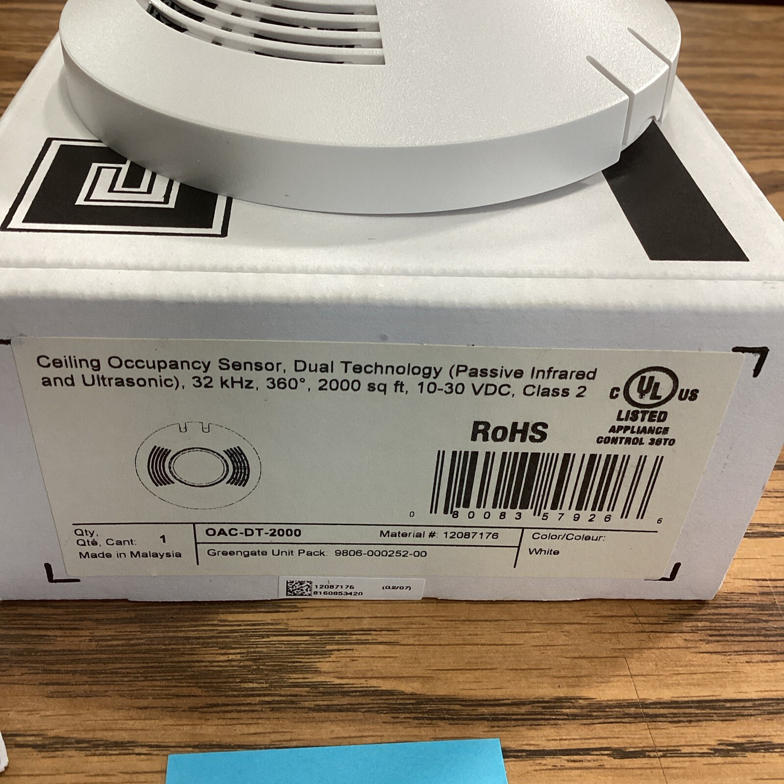 Greengate Cooper Controls OAC-DT-2000 Ceiling Occupancy Sensor White NEW
