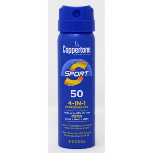 Coppertone Sport SPF 50 CS Travel Spray, 1.6 Ounce (Pack of 3)