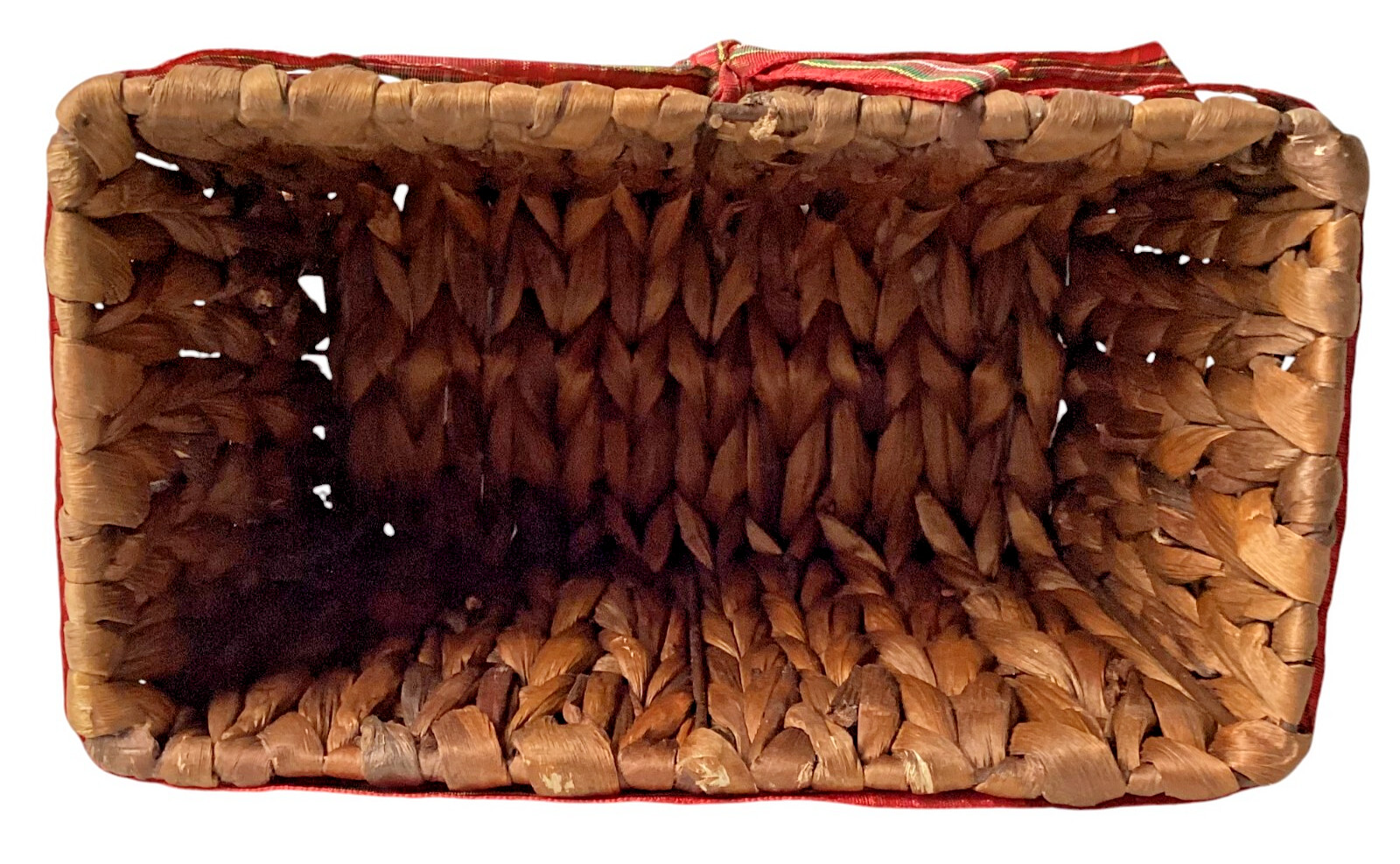 Wicker Basket with Bow, Rectangle Brown