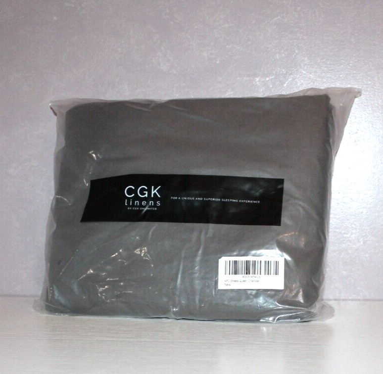 CGK Bed Sheet Set - 4 Piece, QUEEN - CHARCOAL