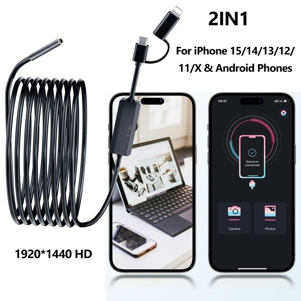 10M/5M/16.4ft Endoscope Borescope Snake Inspection Camera for Android iPhone 16