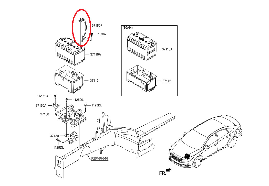 NEW OEM Battery Negative Sensor Cable For 2018-2019 Hyundai Sonata 37180-C2200