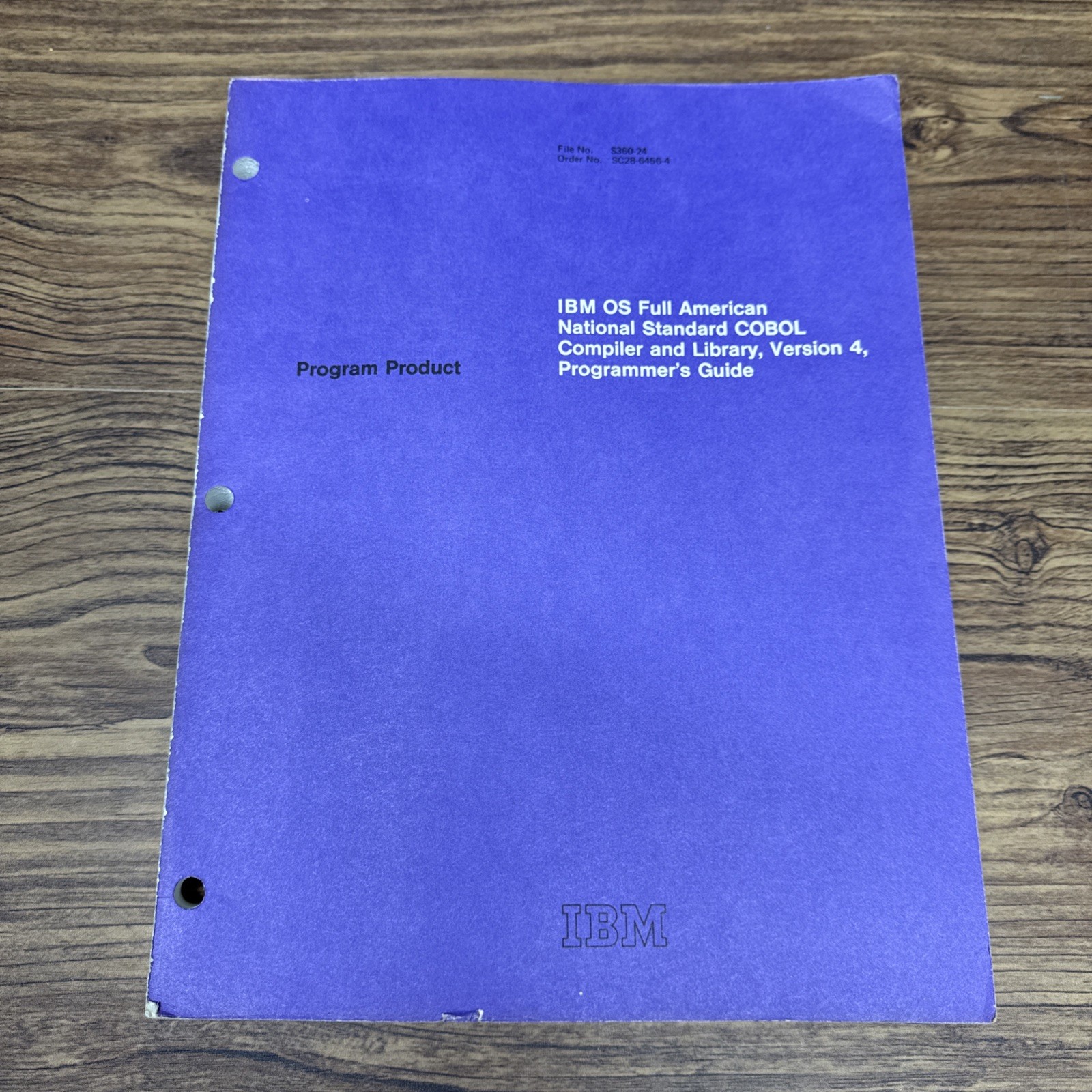 IBM OS COBOL Version 4 Programmers Guide 5734-CB2 5734-LM2 1970's Nat Standard