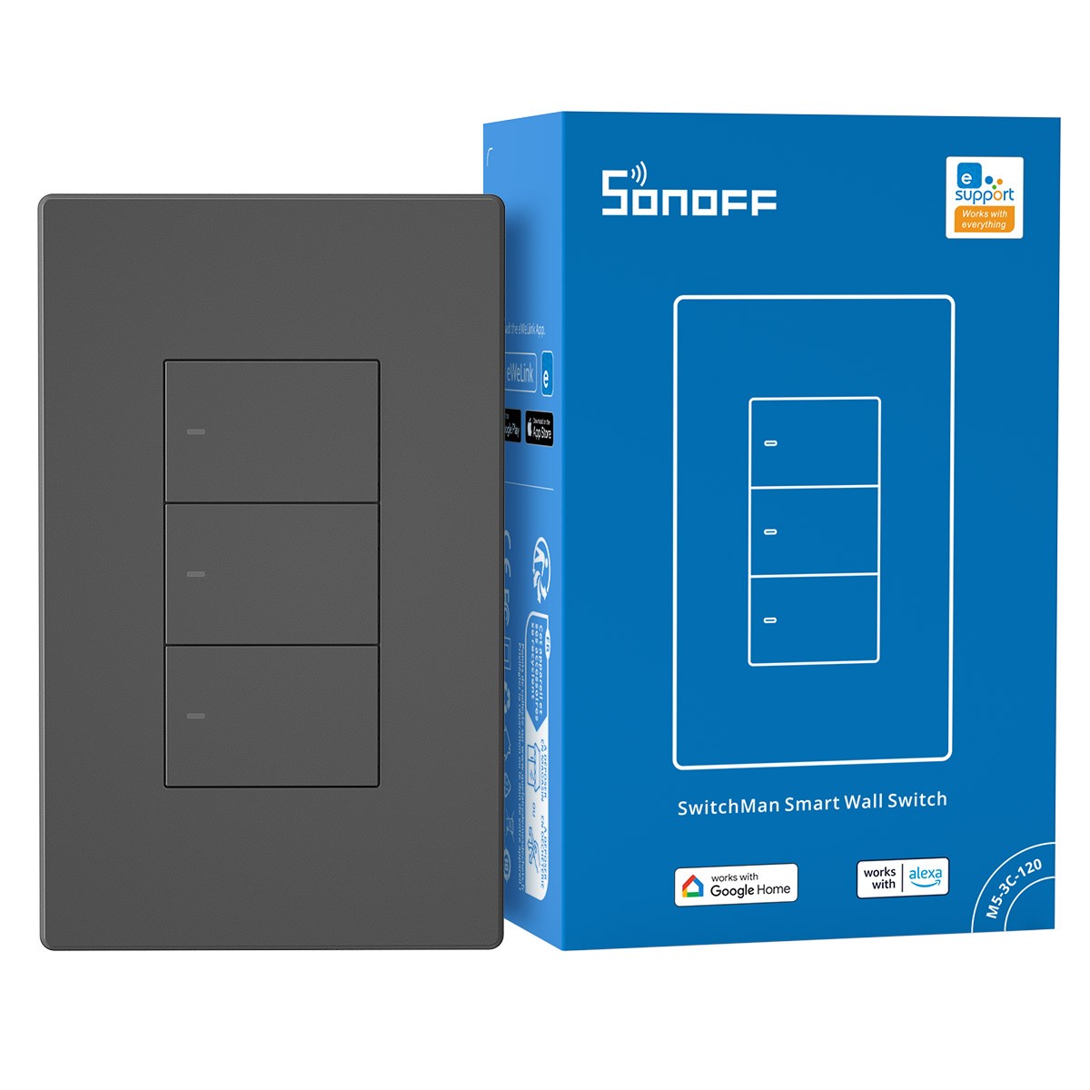 SONOFF M5 Smart Scene Wall Switch, WiFi Smart Light Switch Matter Timer Schedule