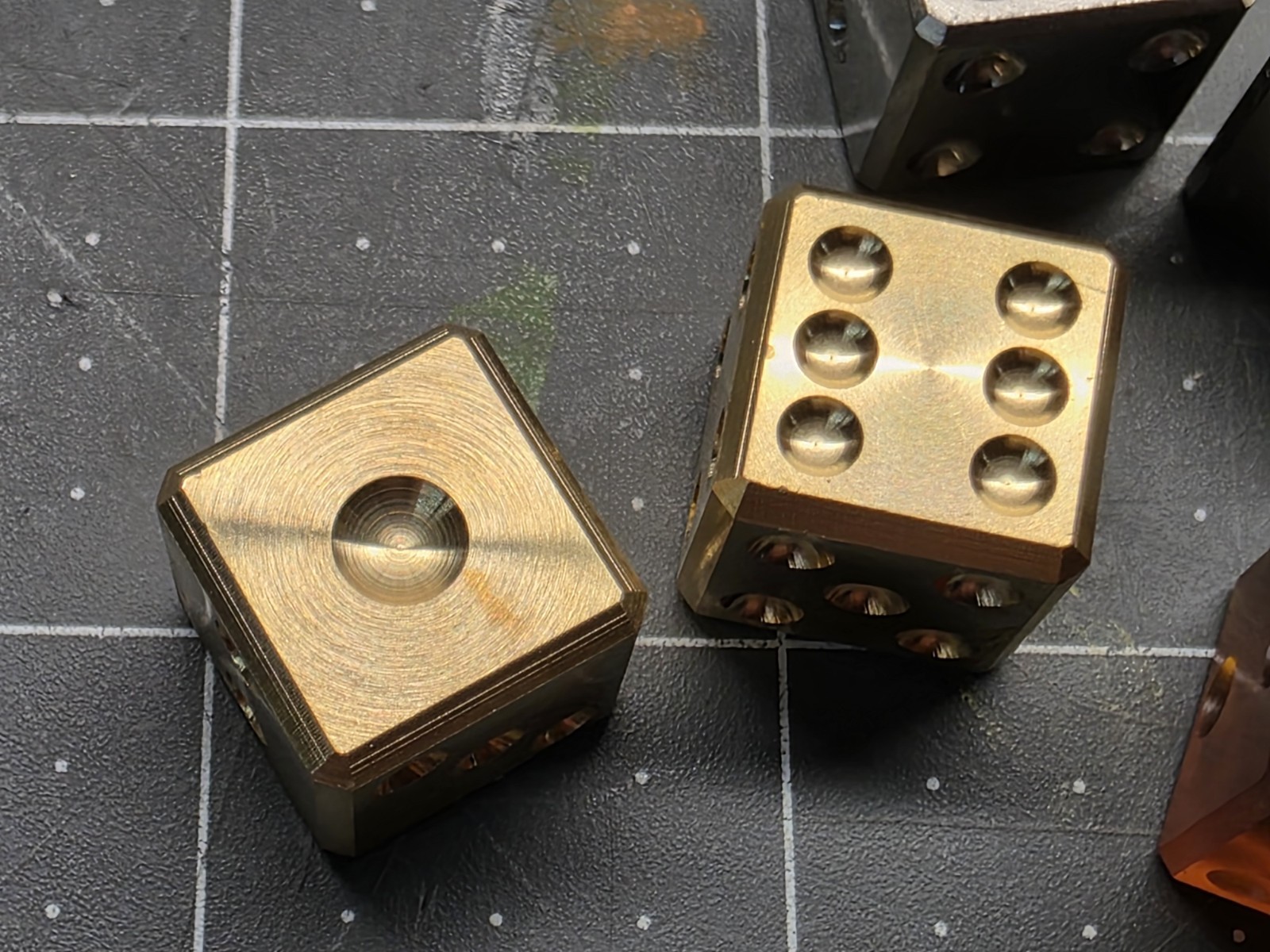 CountyComm Pair-A-Dice Ultem/Brass/Titanuim Dice Sets