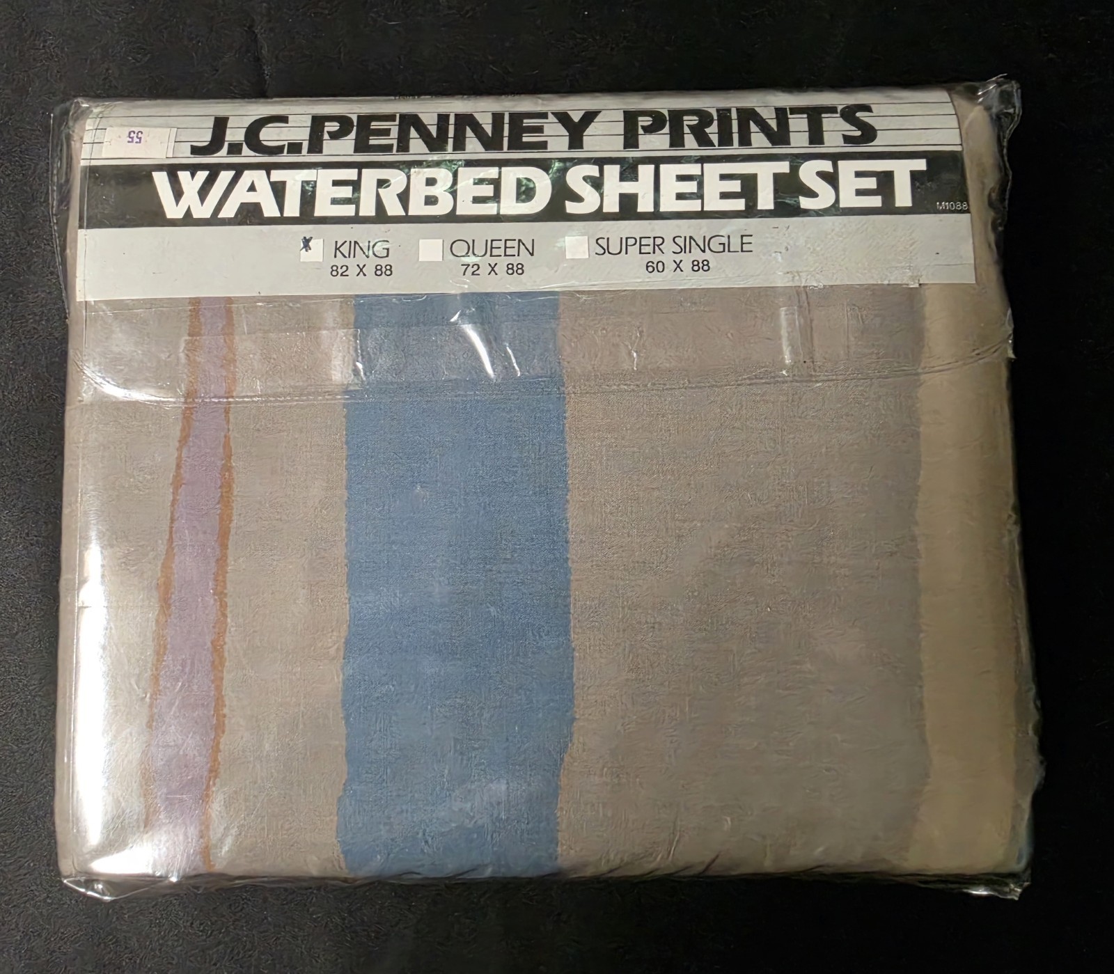NIP Vintage JCPenney Strata Waterbed Sheets King Earth Tones etro 80's 3pc Set