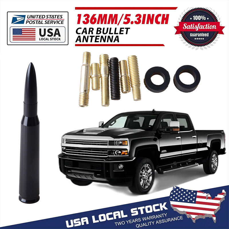 Universal 5.5" Screw Black Car Bullet Style Antenna Aluminum Radio FM Antena BL