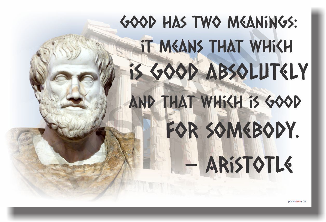 Good Has Two Meanings - Aristotle - NEW Classroom Motivational POSTER