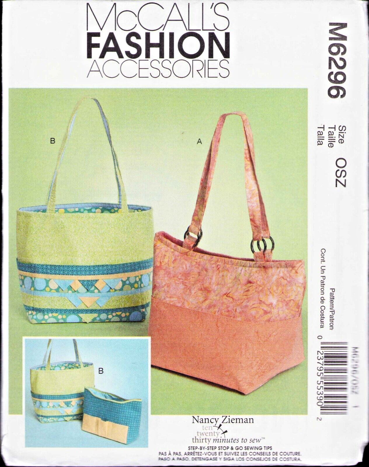 Purses Handbags Clutch Quilt Grocery Carrier Baby & Crafts items McCalls 6296 UC