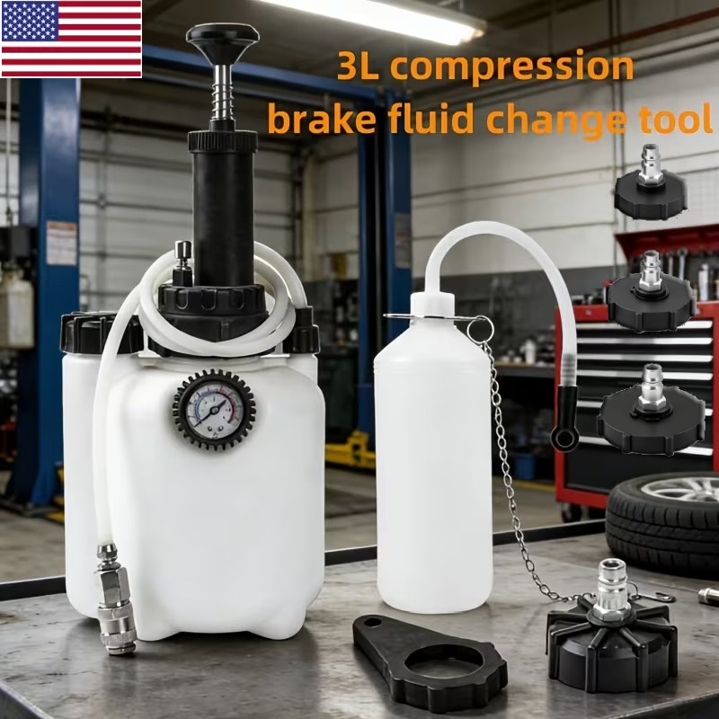Self-person Brake Bleeder Kit 3L Manual Brake Fluid Bleeding Kit with 4 Adapters