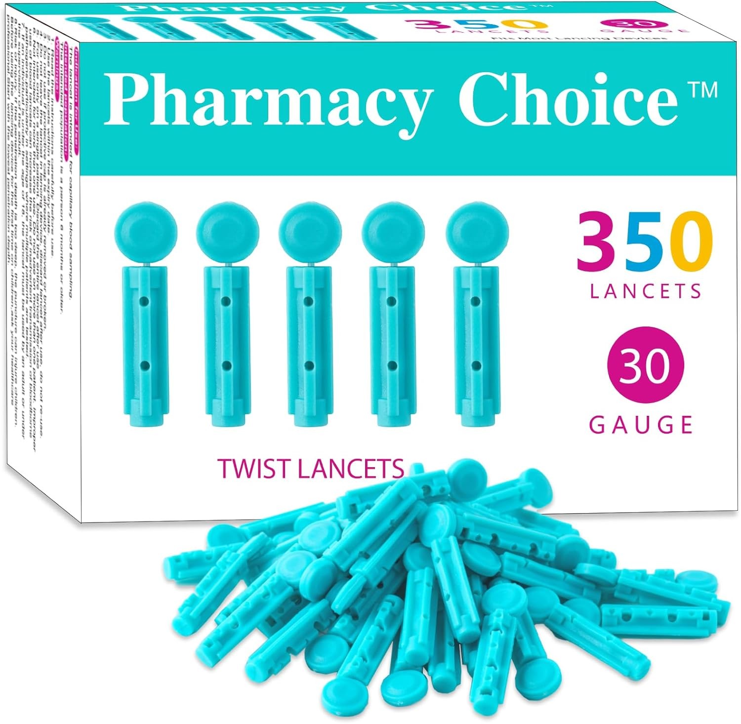 Blood Lancets,Twist Top Lancets for Lancing Devices,350 Count ，30 Gauge...