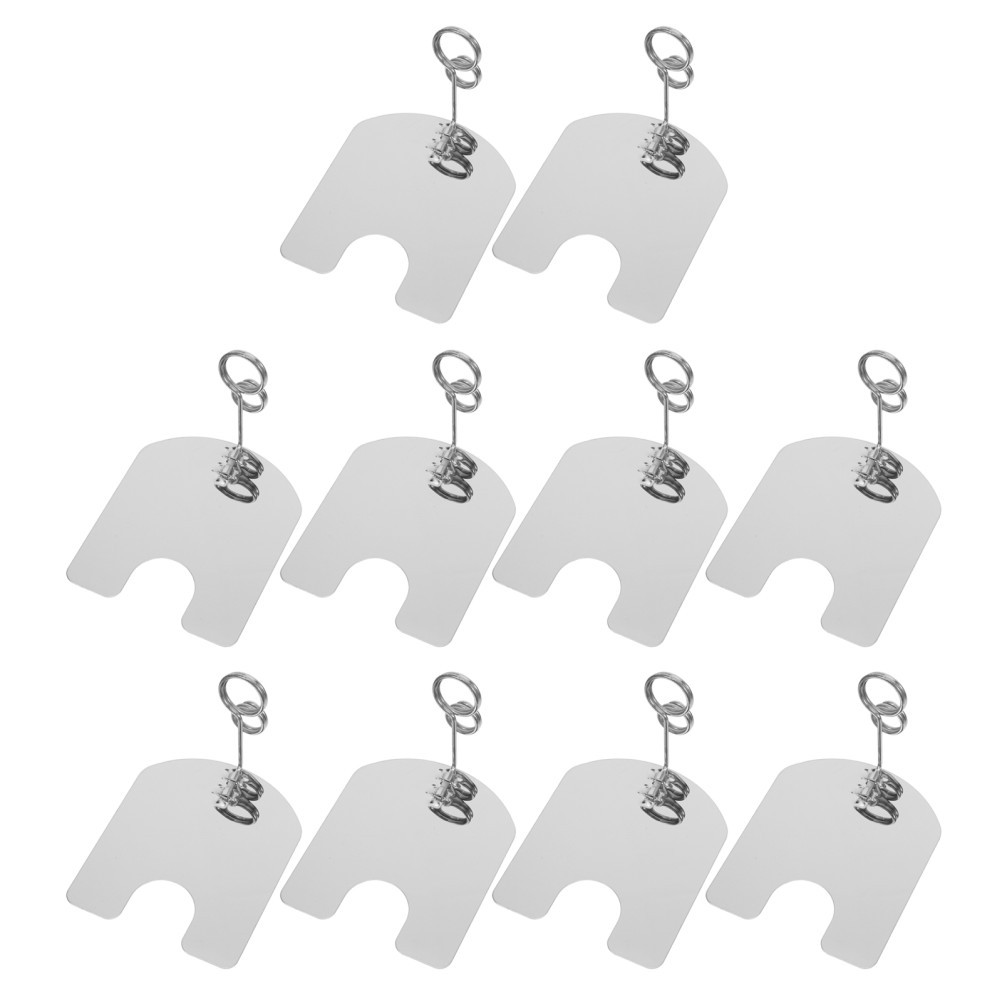 10Pcs Durable Silver Metal Clip Holders for Home Bakery Menu Price Tag Display