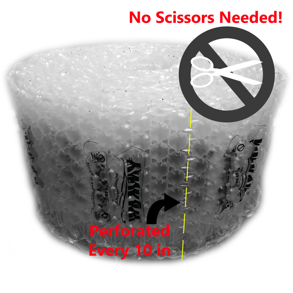 KwikAir® Bubble Cushion Wrap Roll 300' x 12" LARGE 1/2" Bubbles Perforated 10"