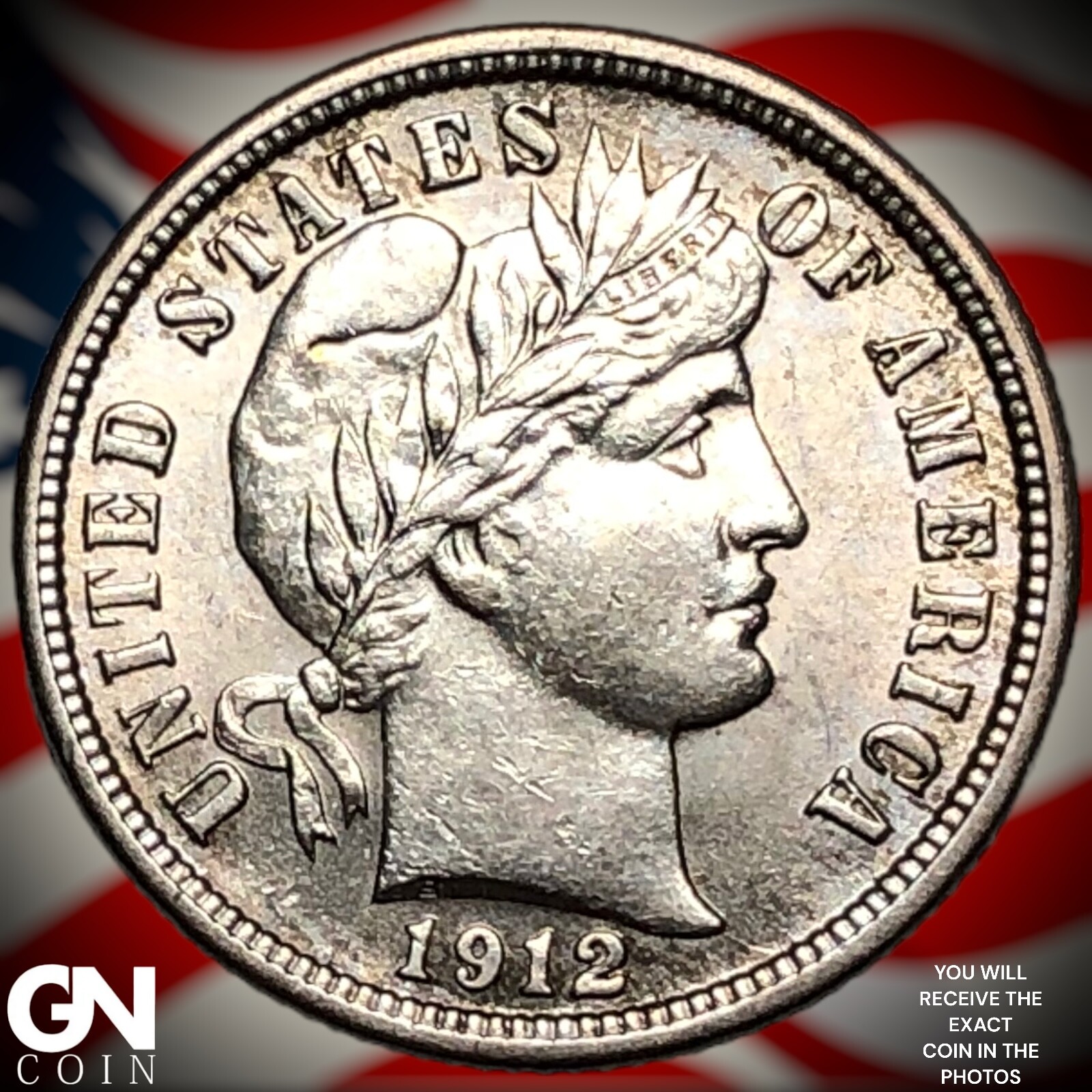 1912 P Barber Dime Y1688