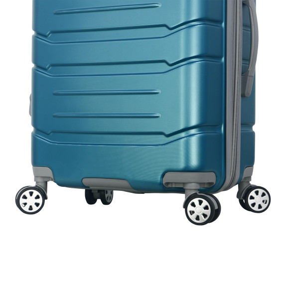 Olympia USA Denmark Plus Expandable Hardcase Mid-Size Suitcase (Teal, 26")