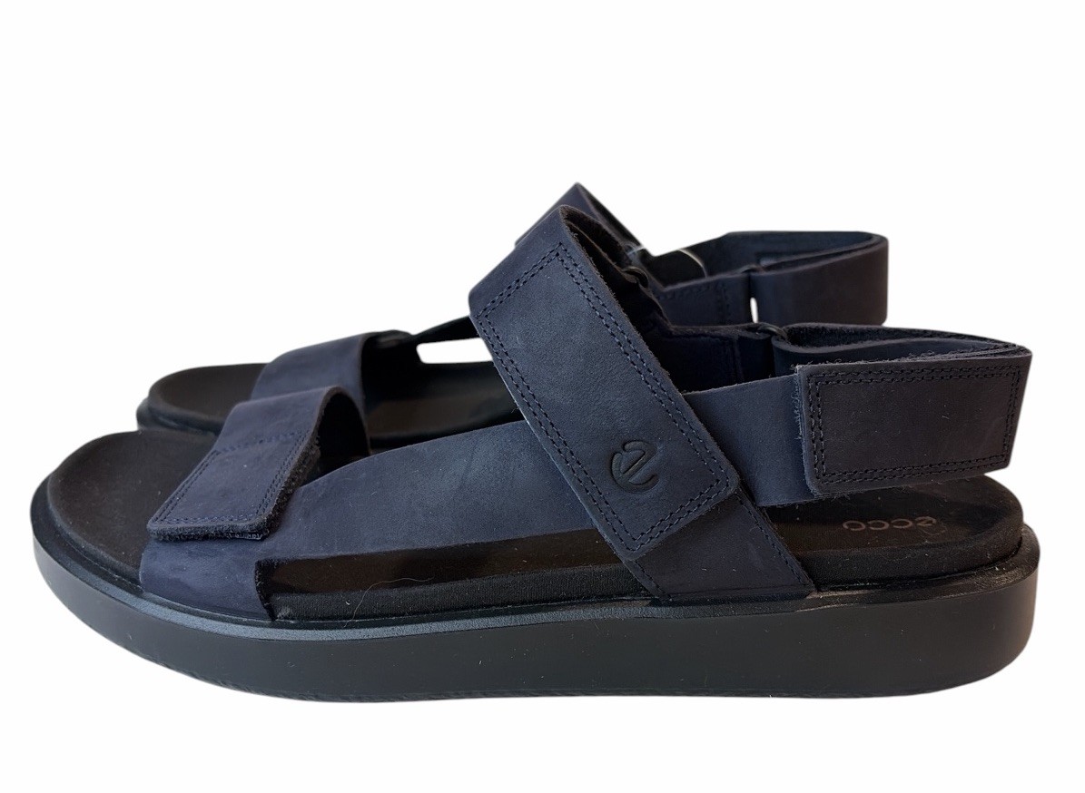New! Ecco Men’s Sz 11-11.5/ EURO 45 Flowt Leather Sandals 3 Adjustable Straps