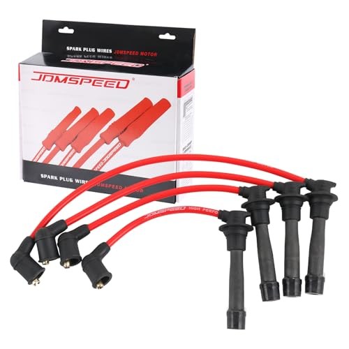 JDMSPEED New Red Ignition Spark Plug Wires Set Replacement for Mazda Miata MX-5