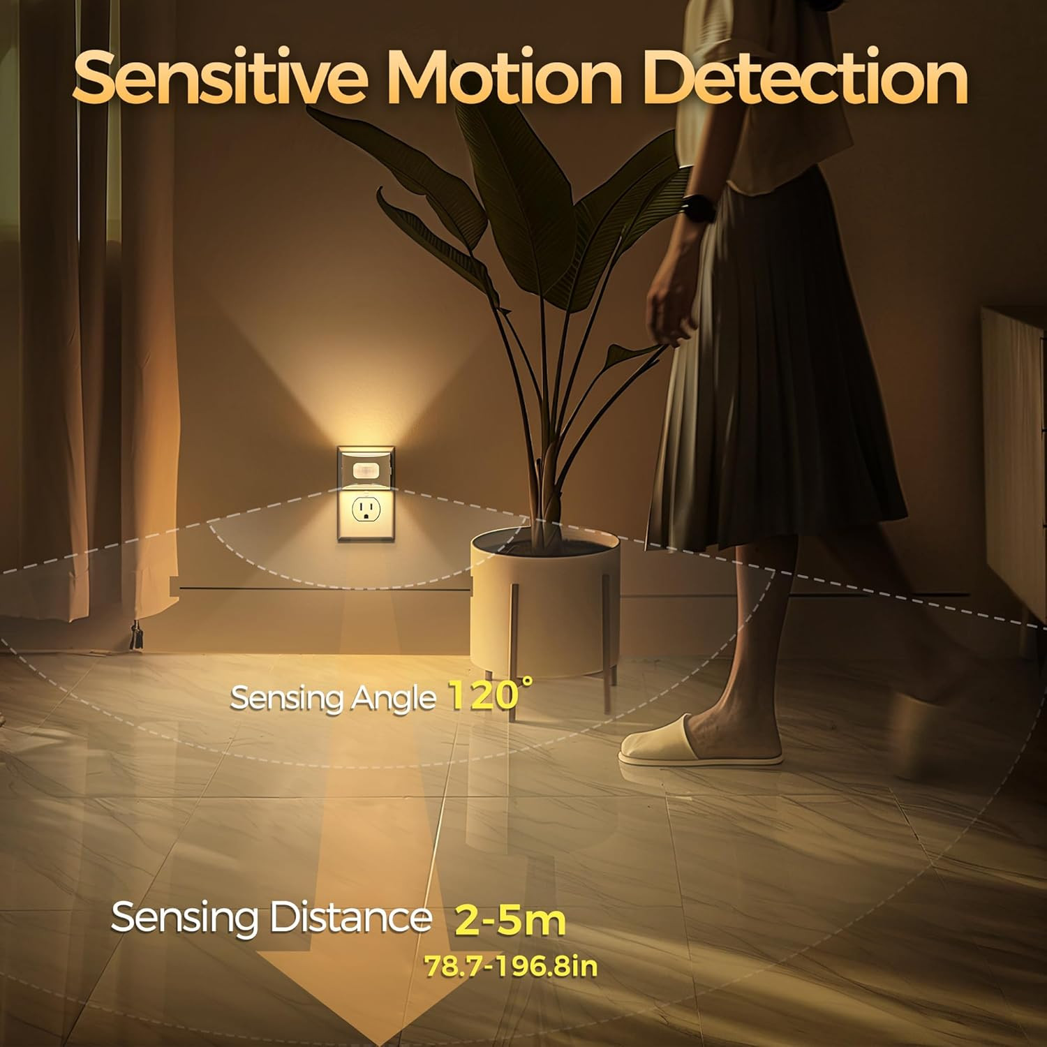 LED Night Light[2 Pack], Night Lights Plug into Wall, 3 Mode Motion Sensor Ni...