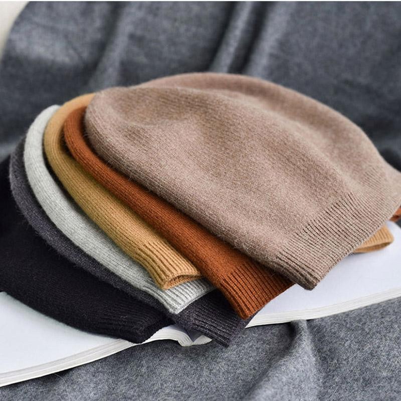 Unisex Women Men Cashmere Beanie Winter Warm Soft Knitted Beanies Wool Cap Hat
