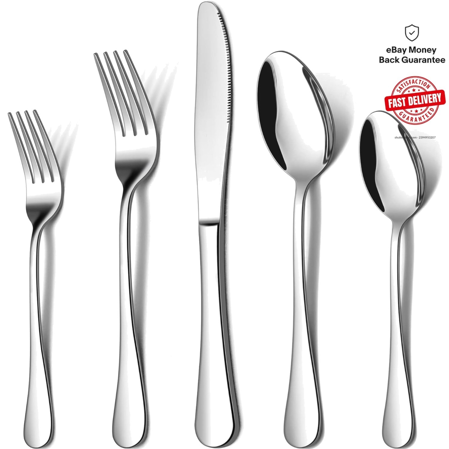 Stylish 20-Piece Stainless Steel Utensil Set - Mirror Polished for Dining Luxury