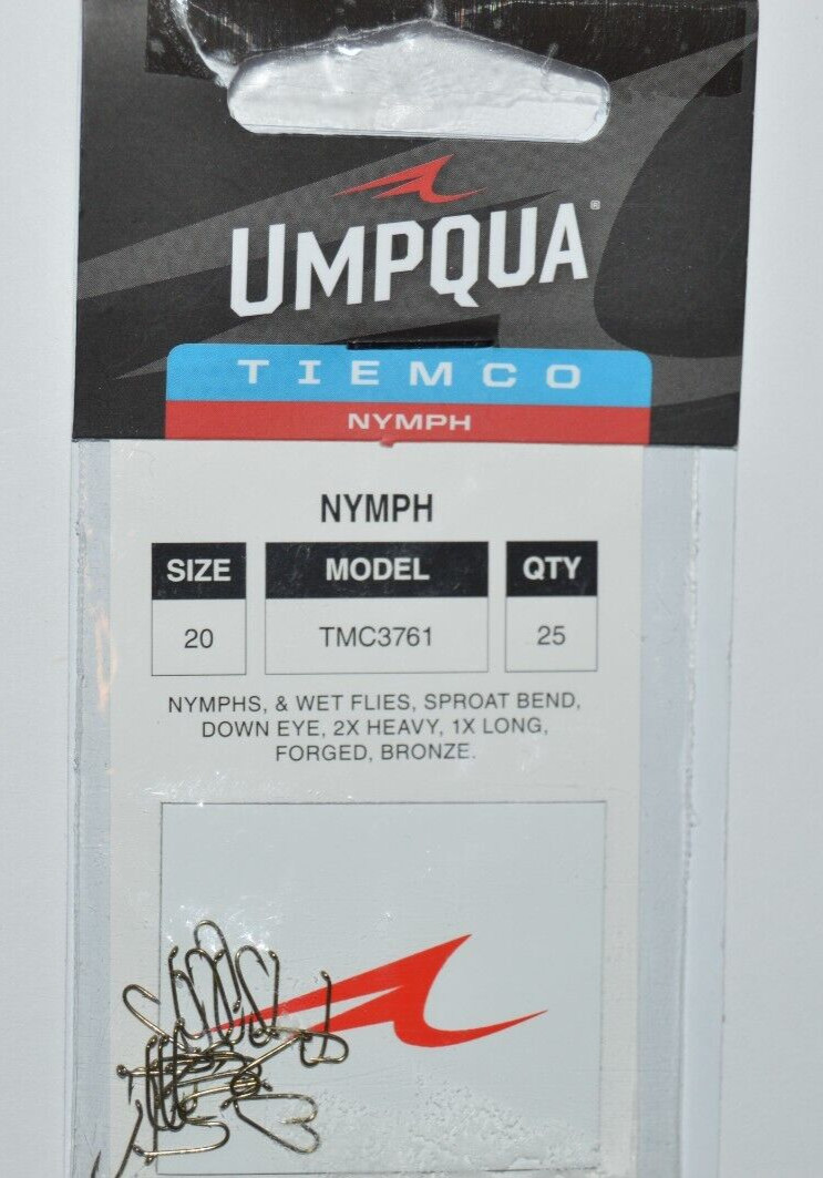 tiemco umpqua nymph trout hooks size 20 value pack tmc3761 wet flies sproat bend