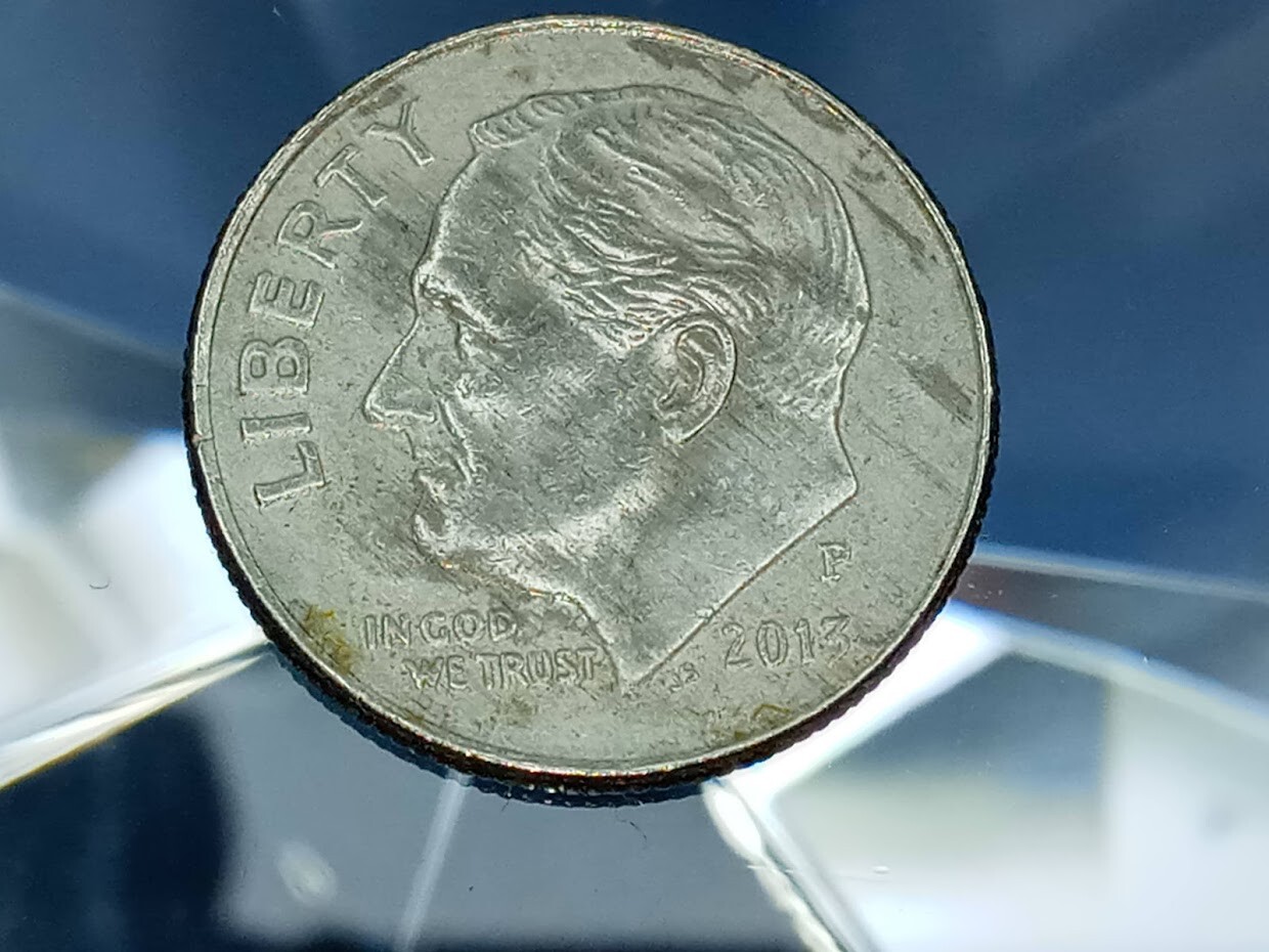 🙂 2013-P ROOSEVELT DIME HAS THE WOODIE (IMPROPER ALLOY MIX MINT ERROR).