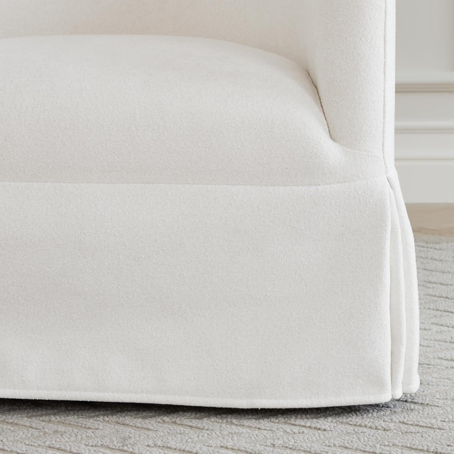 Set of 2 Cream White Swivel Accent Chairs for Living Room and Office