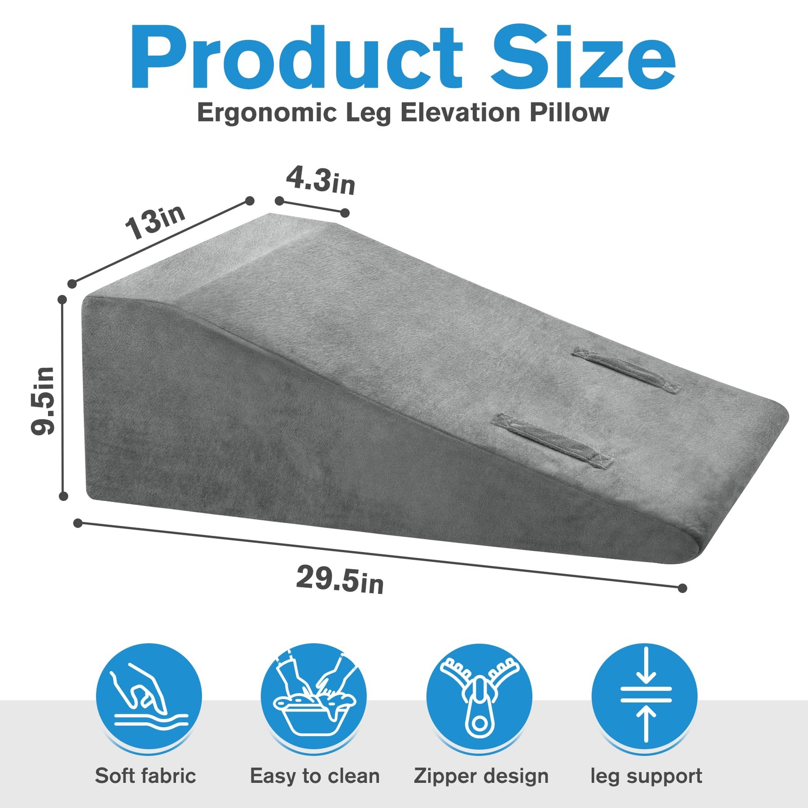 Leg Elevation Pillow, Trapezoidal Foot Elevation Pillow for Elevation for Swe...