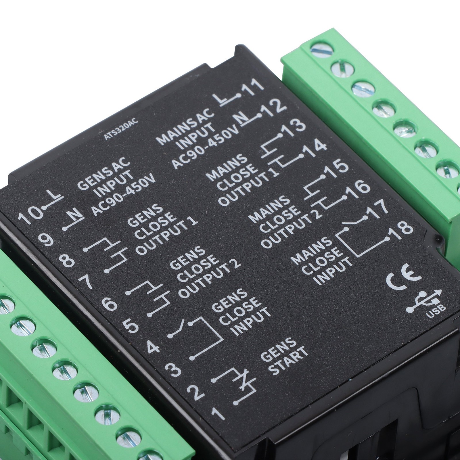 ATS320AC Controller Panel Generator ATS Automatic Transfer Switch With USB