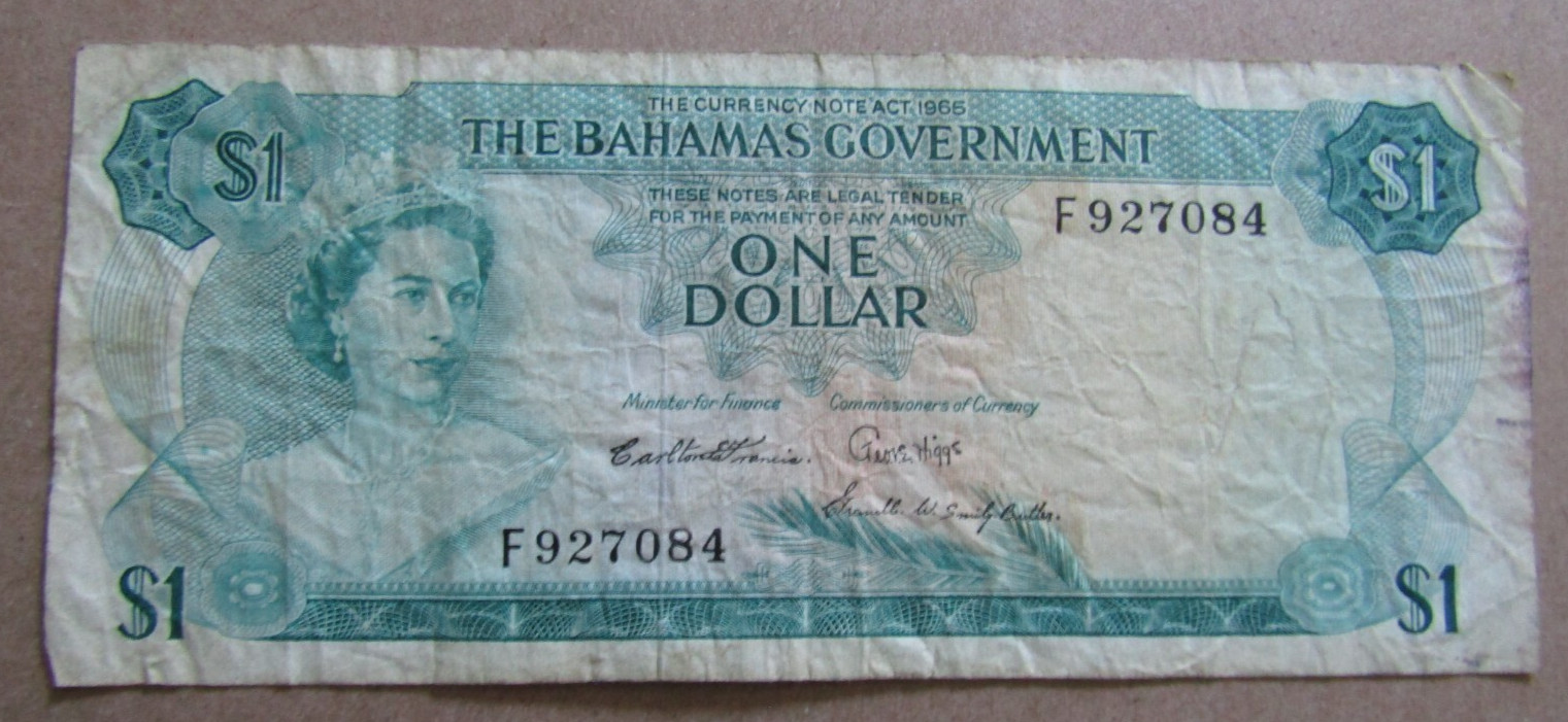 BAHAMAS, $1, QEII, P#18b, L. 1965
