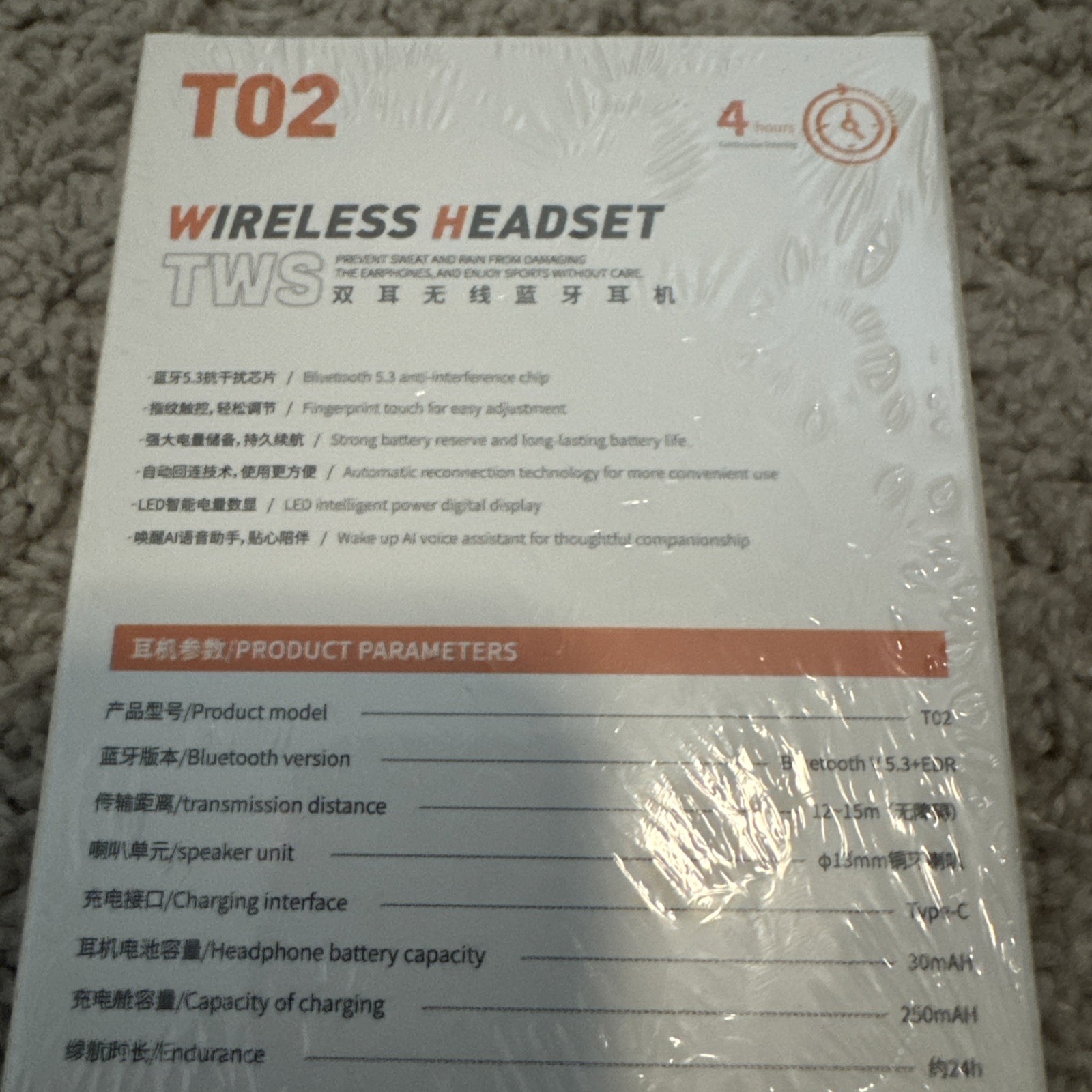 T02 wireless Headset, Wireless Bluetooth Earbuds