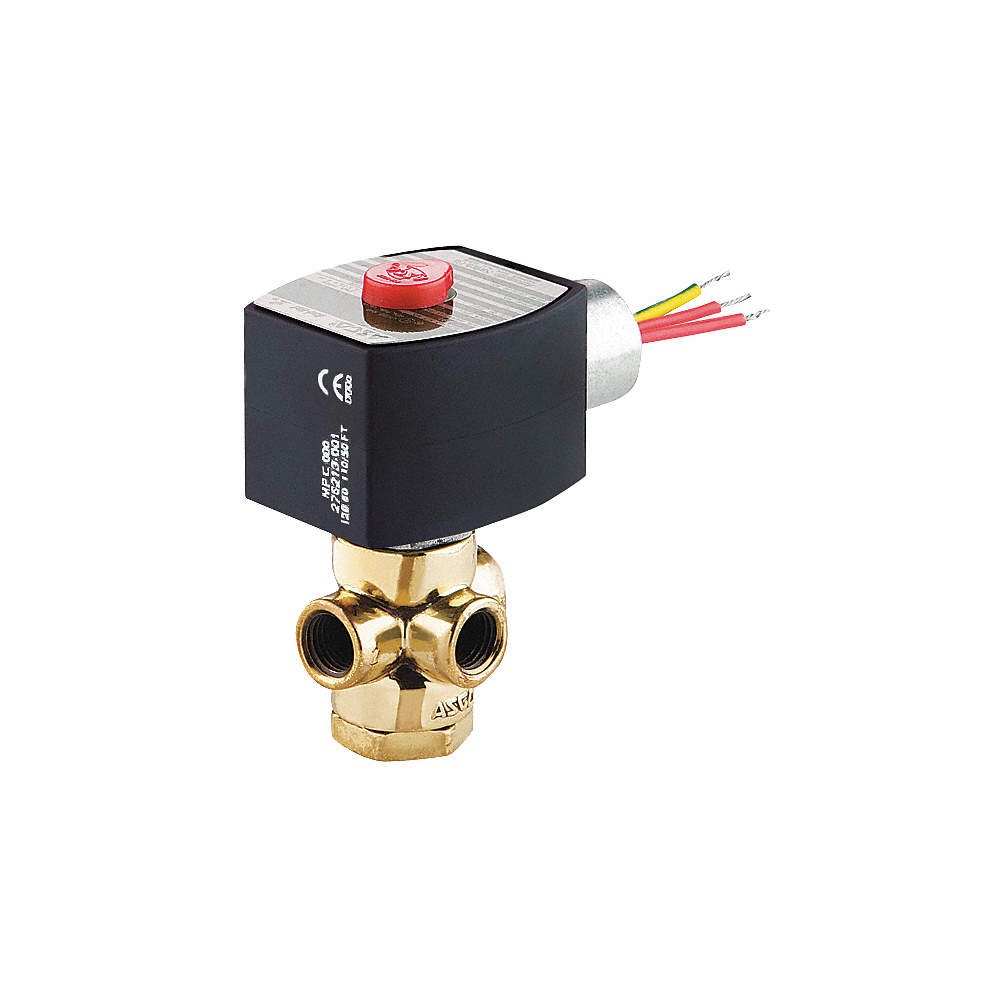 REDHAT 8320G184MS Solenoid Valve with ManualOperator,Brass 44U297