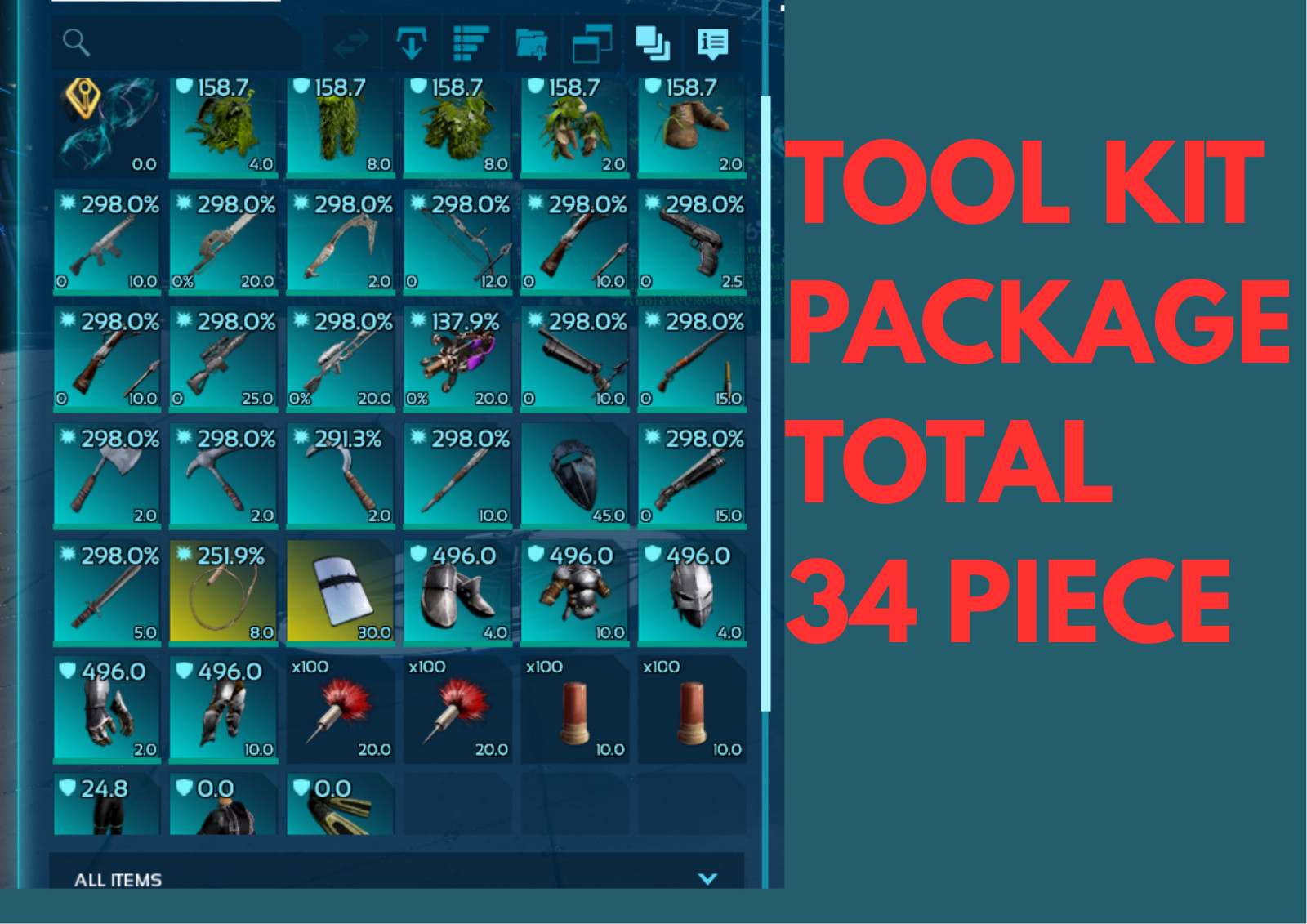 Tool Kit Package Ark Survival Ascended Official PVE