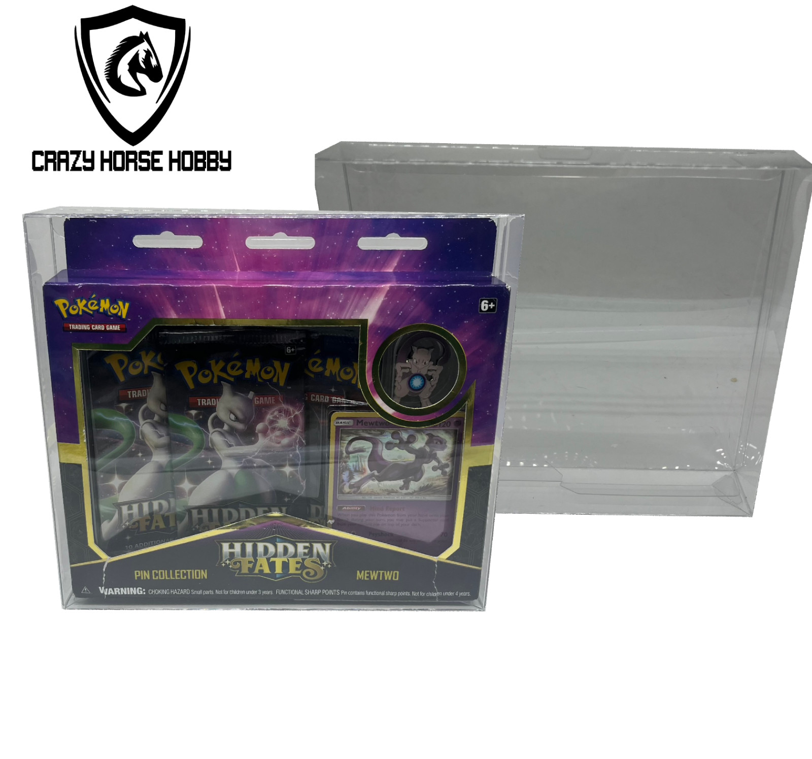 5 Protecting cases For Pokemon Shinning Fates, 3 booster pin packs
