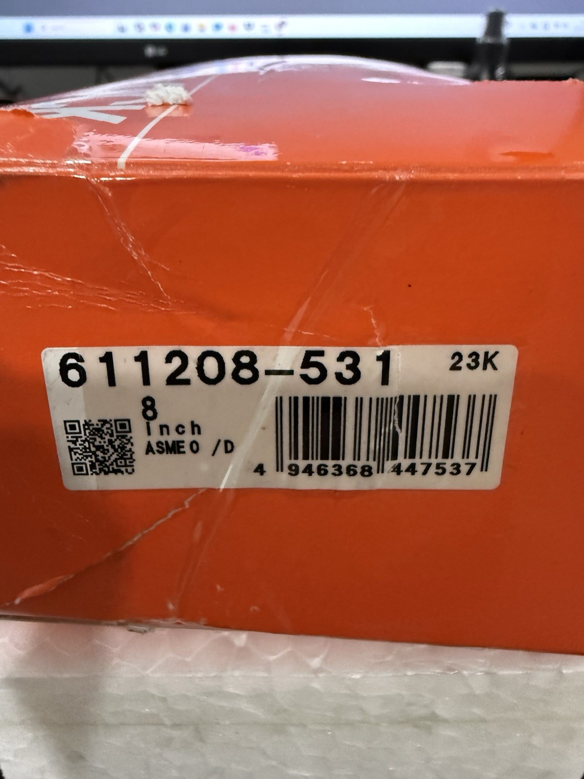 MITUTOYO 611208-531 8 " GUAGE BLOCK NEW WITH CERTIICATE