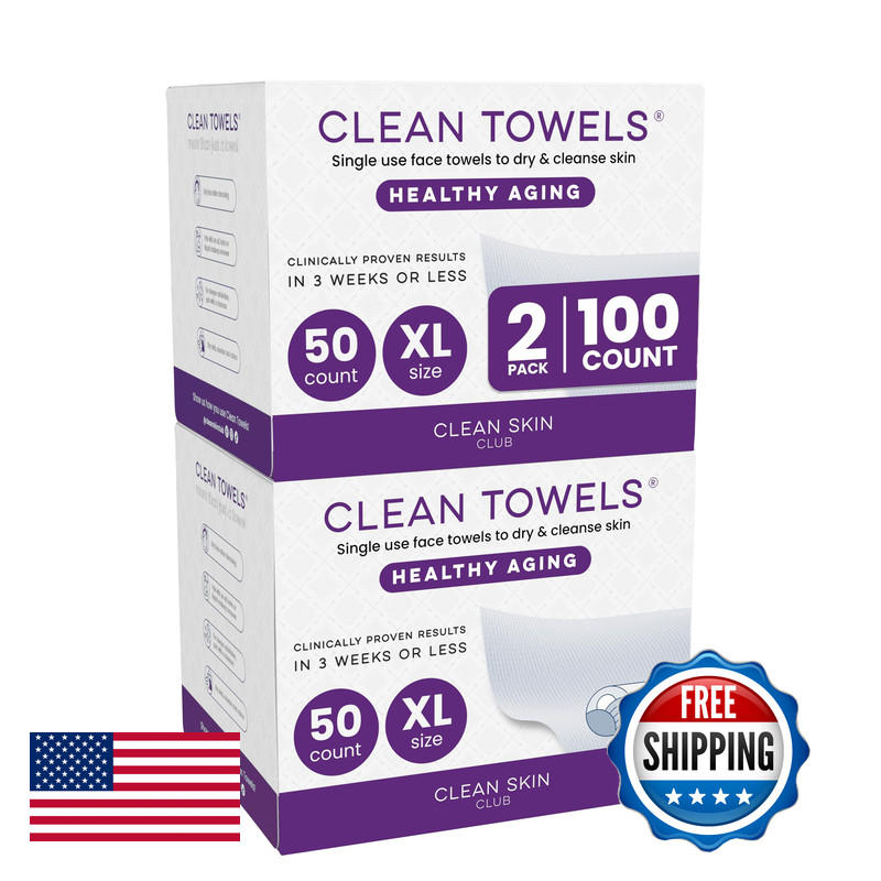 Clean Skin Club Healthy Aging Clean Towels Xl Smooths Treated For Extra