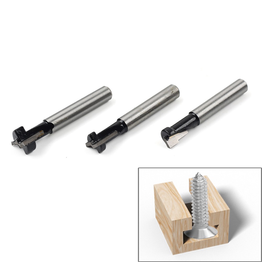 3PCS 1/4" Shank TCT Keyhole T-Slot Router Bit for 3/8" 5/16" For Wood Cutter Set