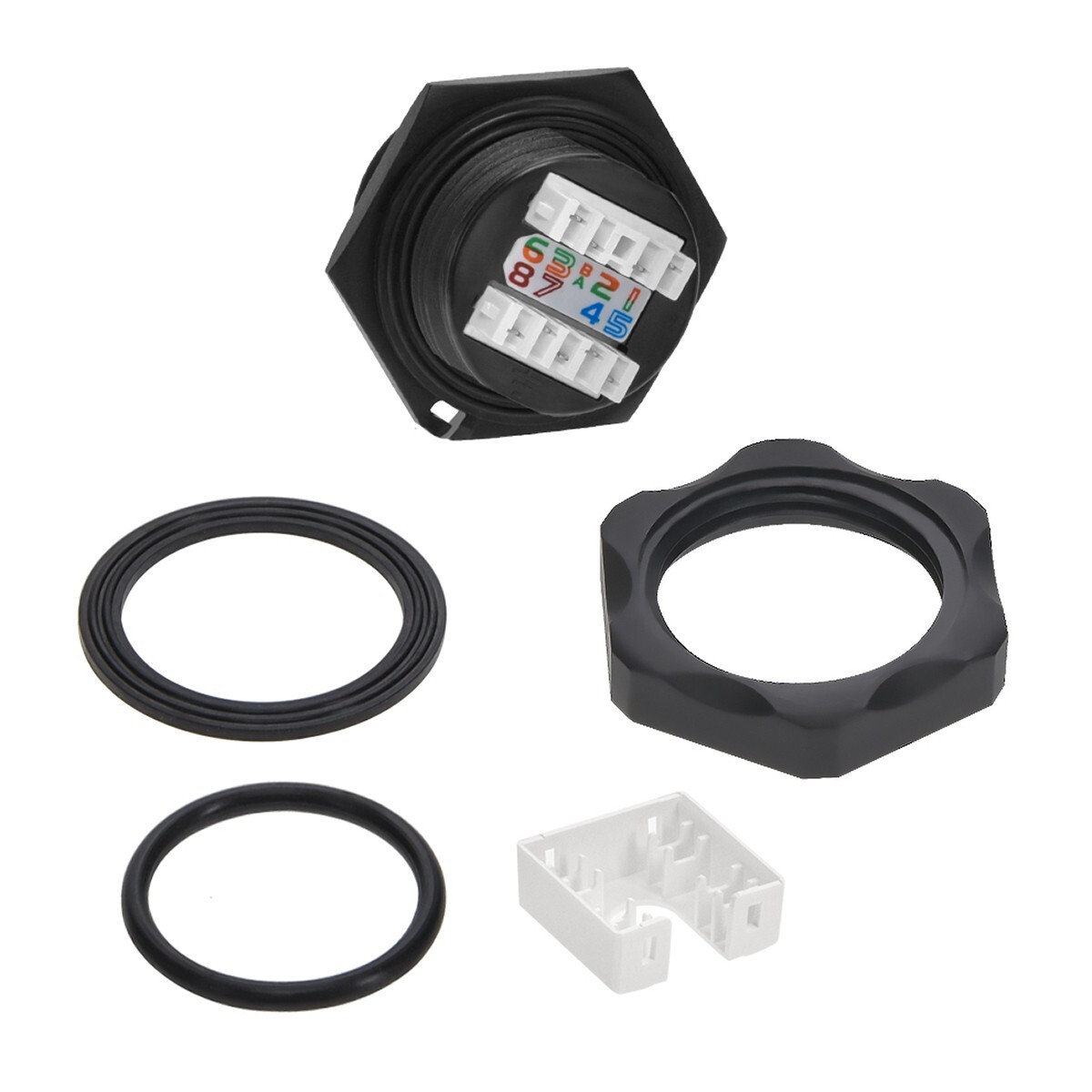 2 PACK - CAT6 RJ45 Shielded Water Resistant Industrial Panel Mount Bulkhead Jack