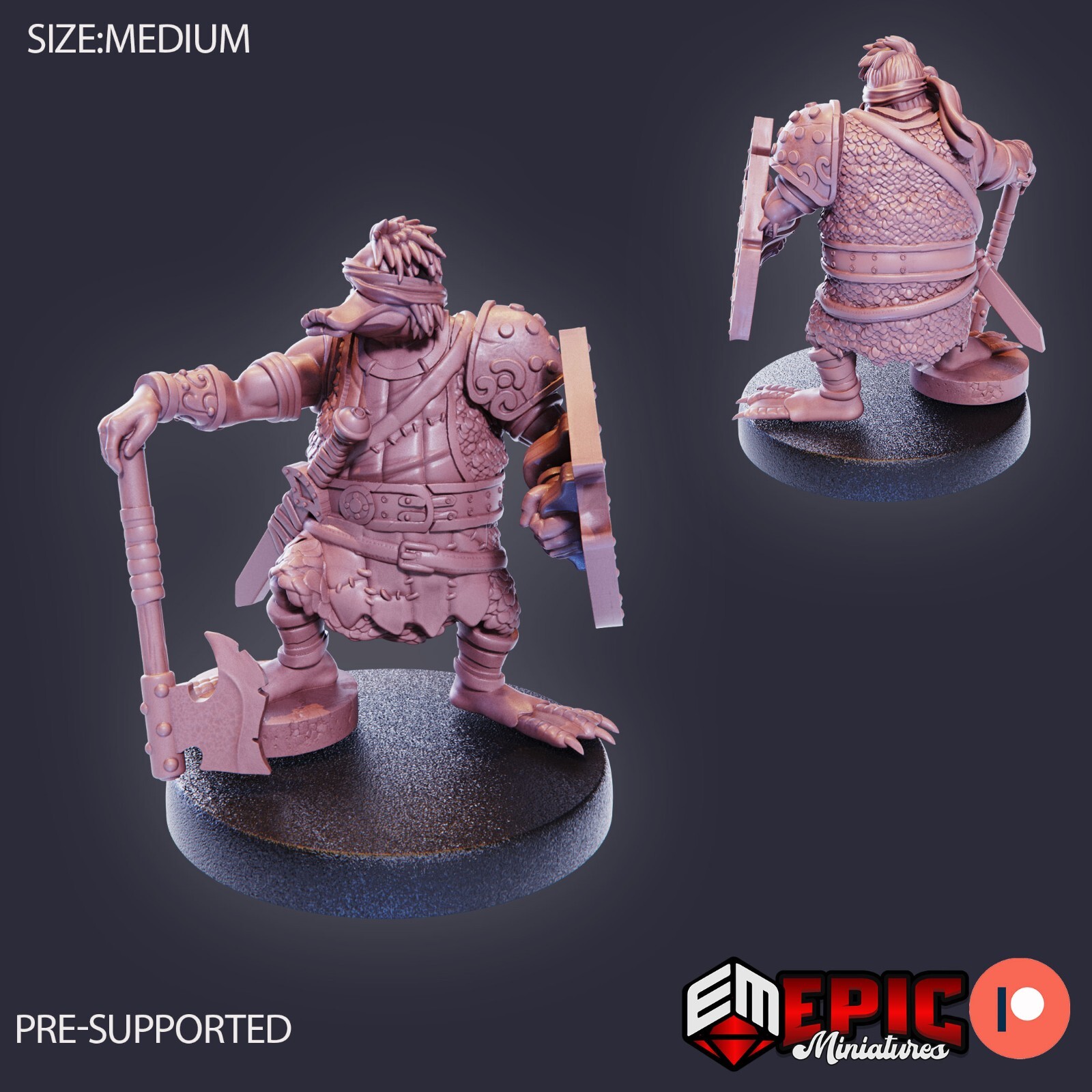 Duck Folk B | Epic Miniatures | RPG D&D Pathfinder 3D Print