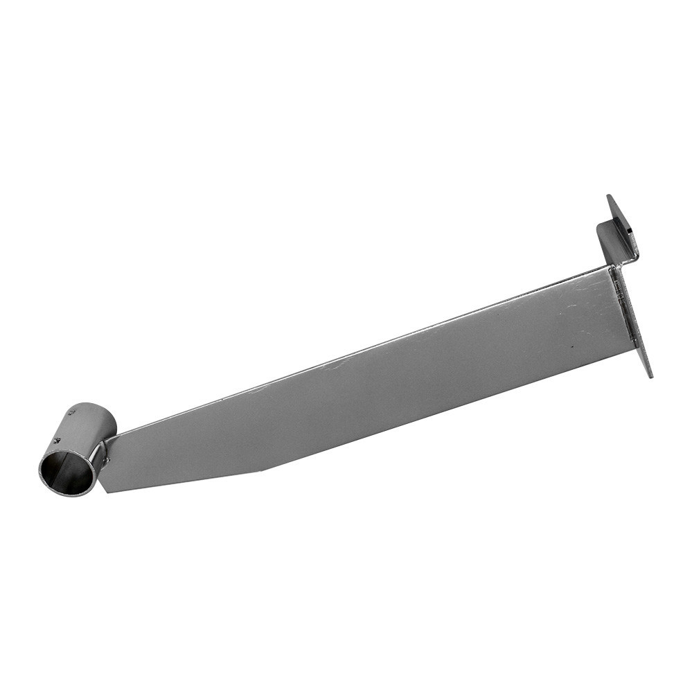 12 in Chrome Slatwall Hangrail Bracket Holding 1-1/16" Round Tube