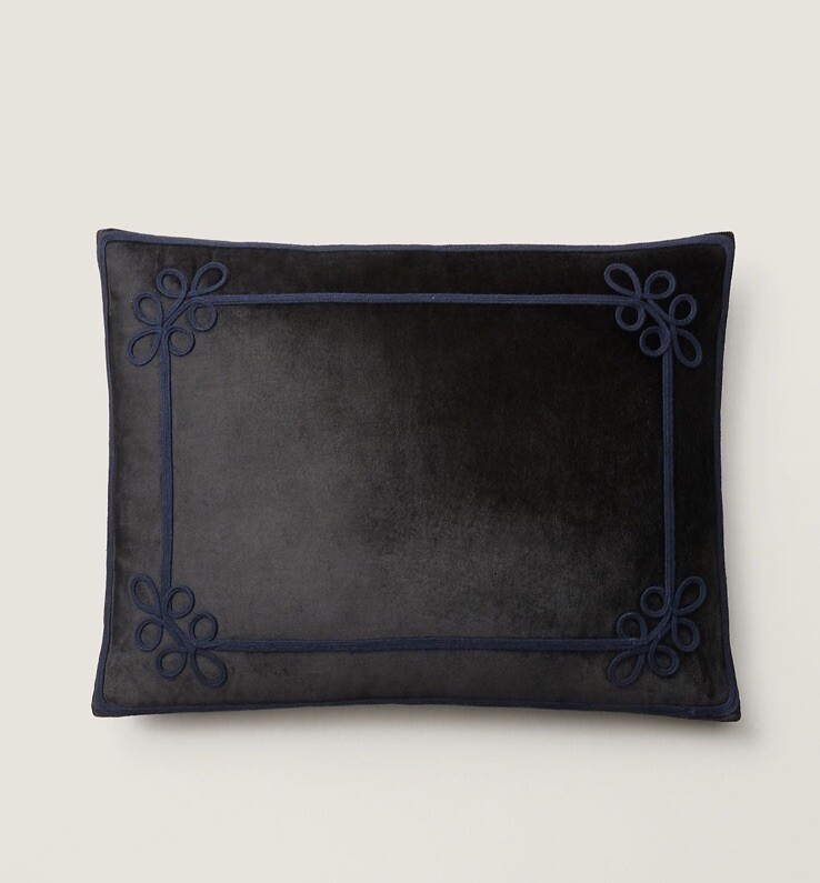 New Ralph Lauren Merkel  Black Velvet Decorative Throw Pillow $225
