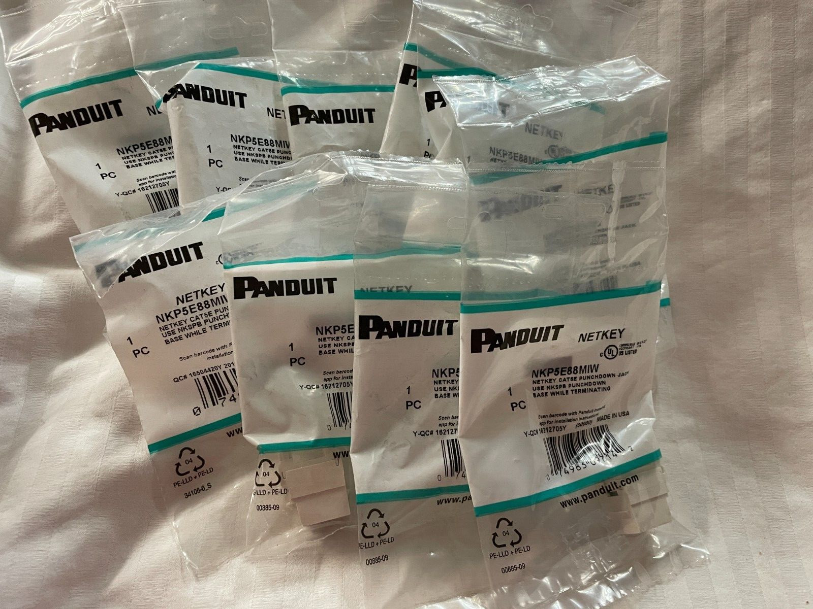 PANDUIT - NETKEY CAT5E PUNCHDOWN JACK  - NKP5E88MIW  NEW LOT OF 10