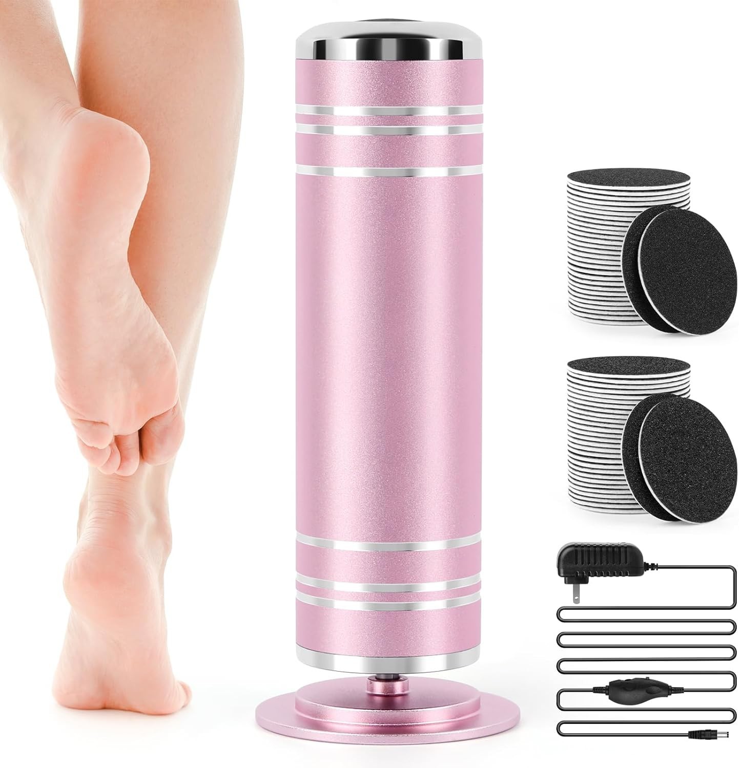 Electric Foot File Callus Remover: Adjustable Speed 1000RPM Feet File Grinder wi