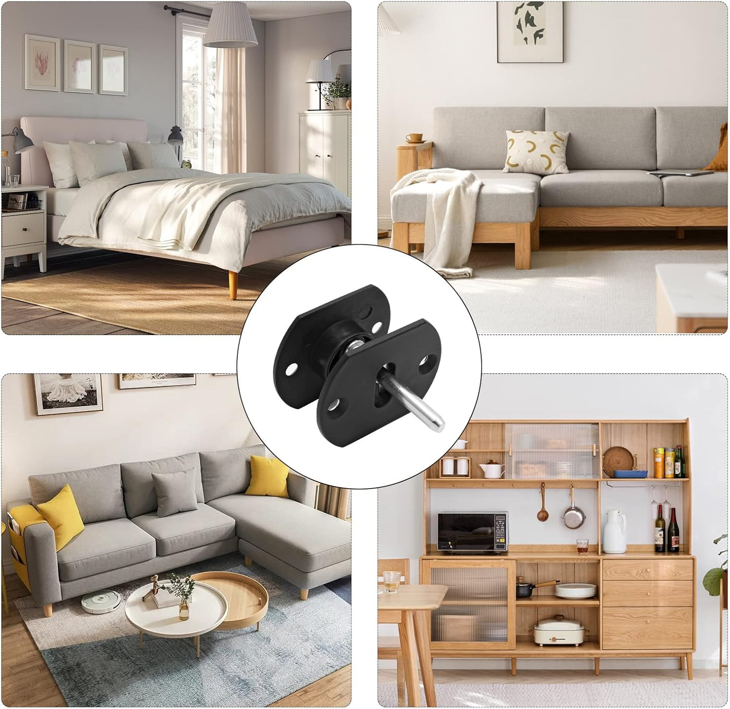 4 Pcs Sectional Couch Connectors, Pin Style Furniture Connector Sectional Sof...