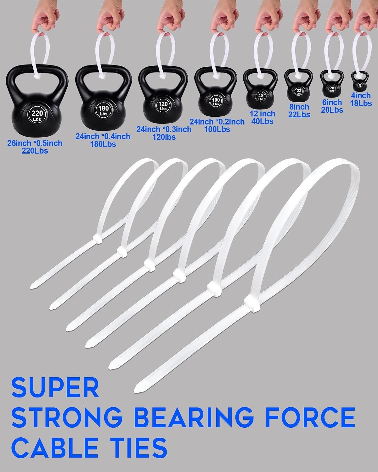 Essential 400-Pack of Assorted Zip Ties - Heavy Duty, UV Resistant & Fireproof