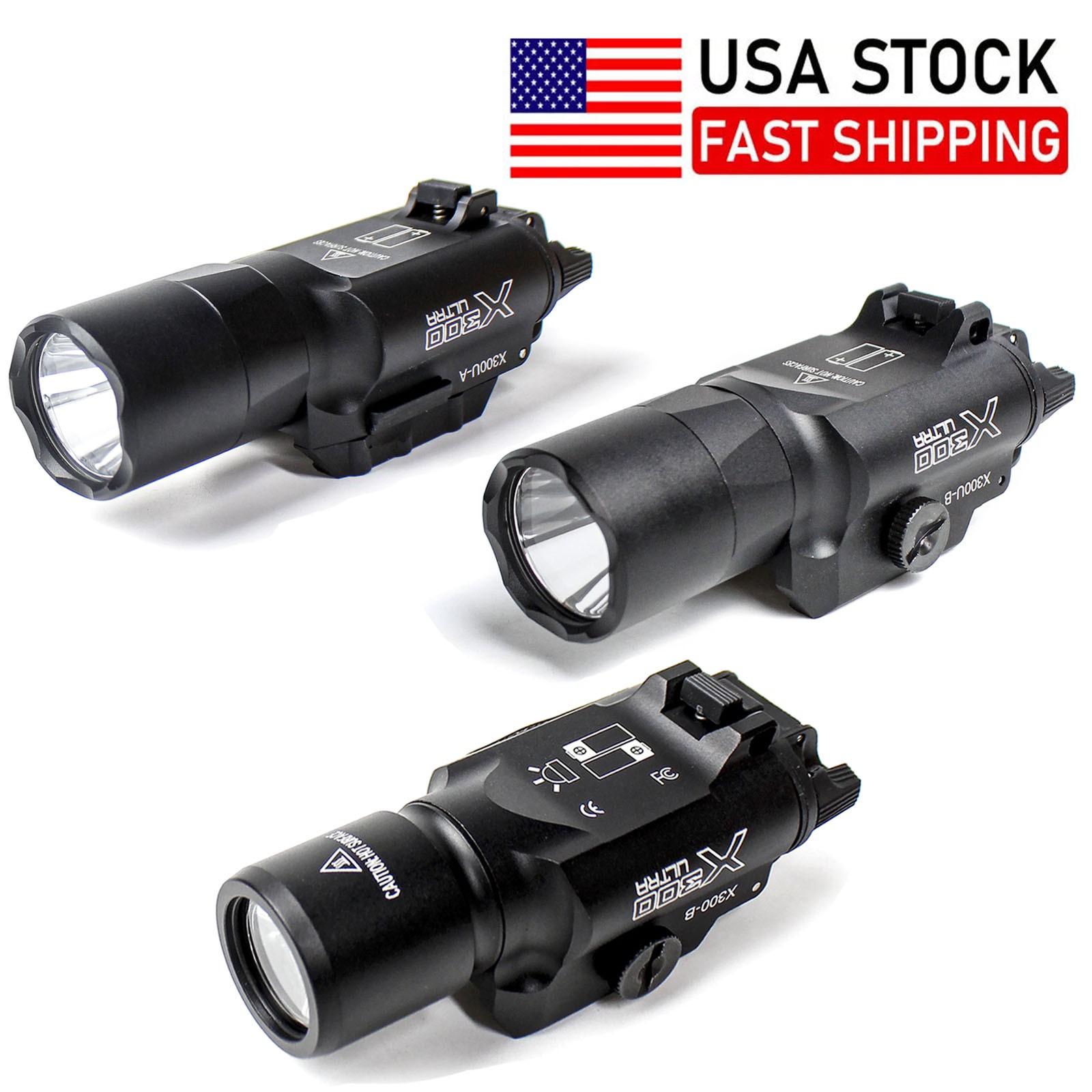 Metal Tactical LED Flashlight For X300 Ultra Pistol Light X300U-A/X300U-B/X300-B