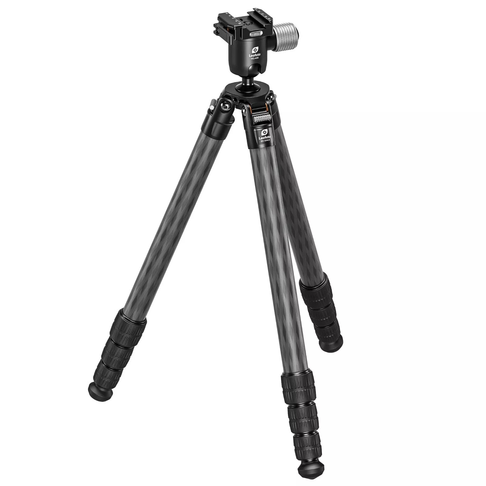 Leofoto Tripod SA-404C+MG-40 Rapid-lock Ball Head with Arca / Picatinny Clamp
