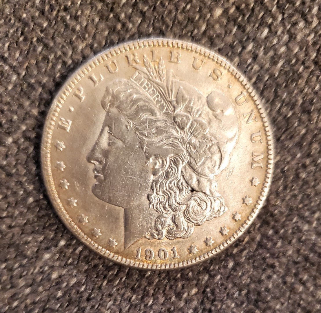 1901 O MORGAN SILVER DOLLAR - XF with toning