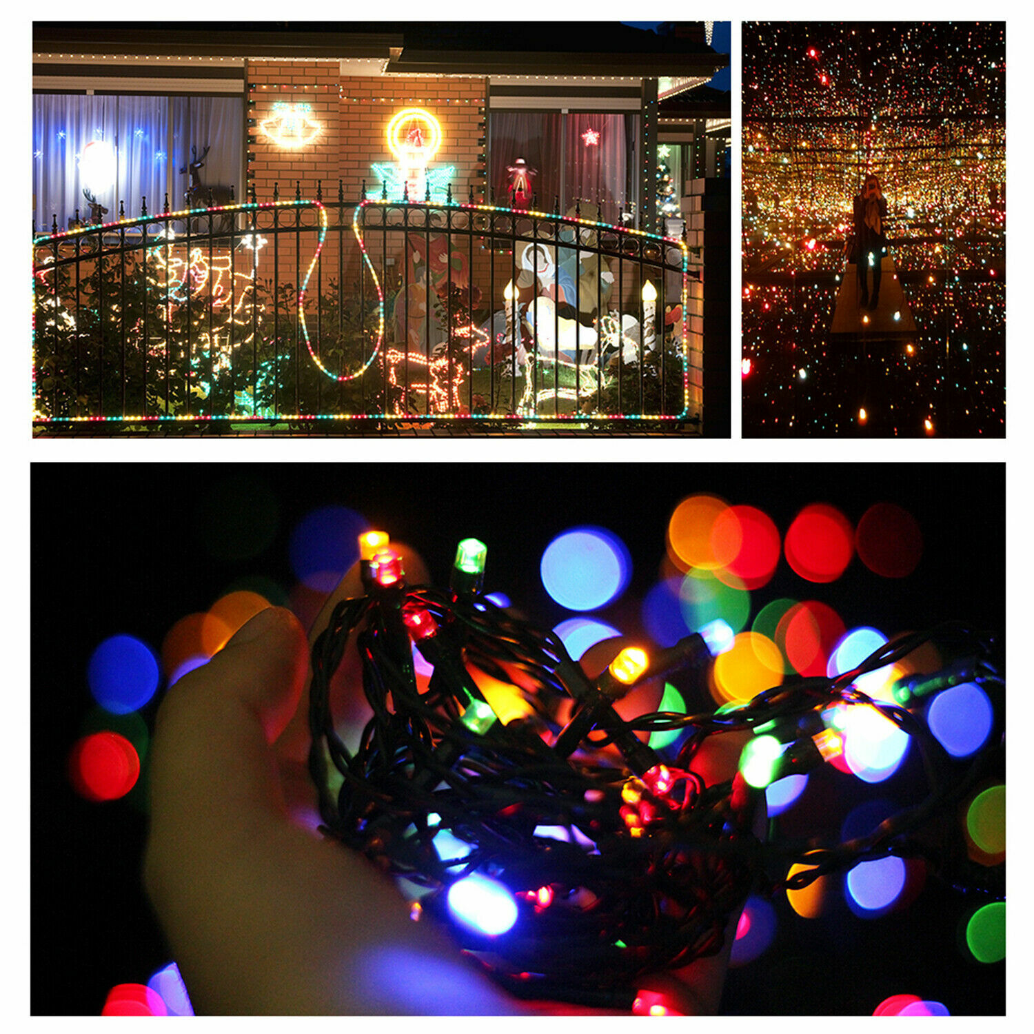 50 LED String Light Garden Path Yard Decor Lamp Outdoor Waterproof Solar Powered