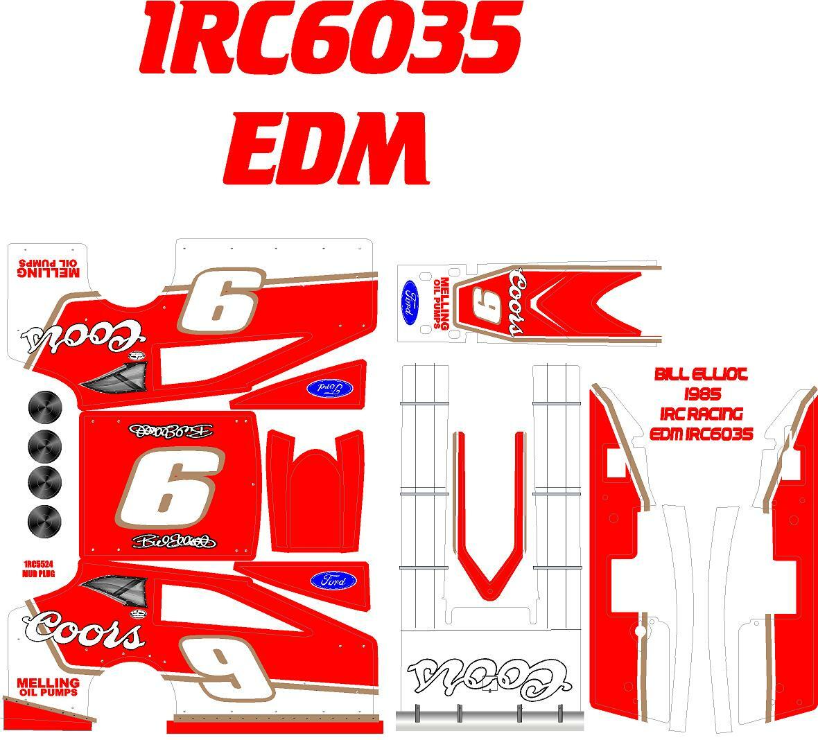 1RC EDM  WRAP SALVAS MUDBOSS 1X18 SCALE BILL ELLIOT 1985 THEME WRAP KIT